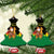 Bolivia Christmas Ceramic Ornament with Santa Claus Llama Andean Outfit and Festive Tree Design - Wonder Print Shop