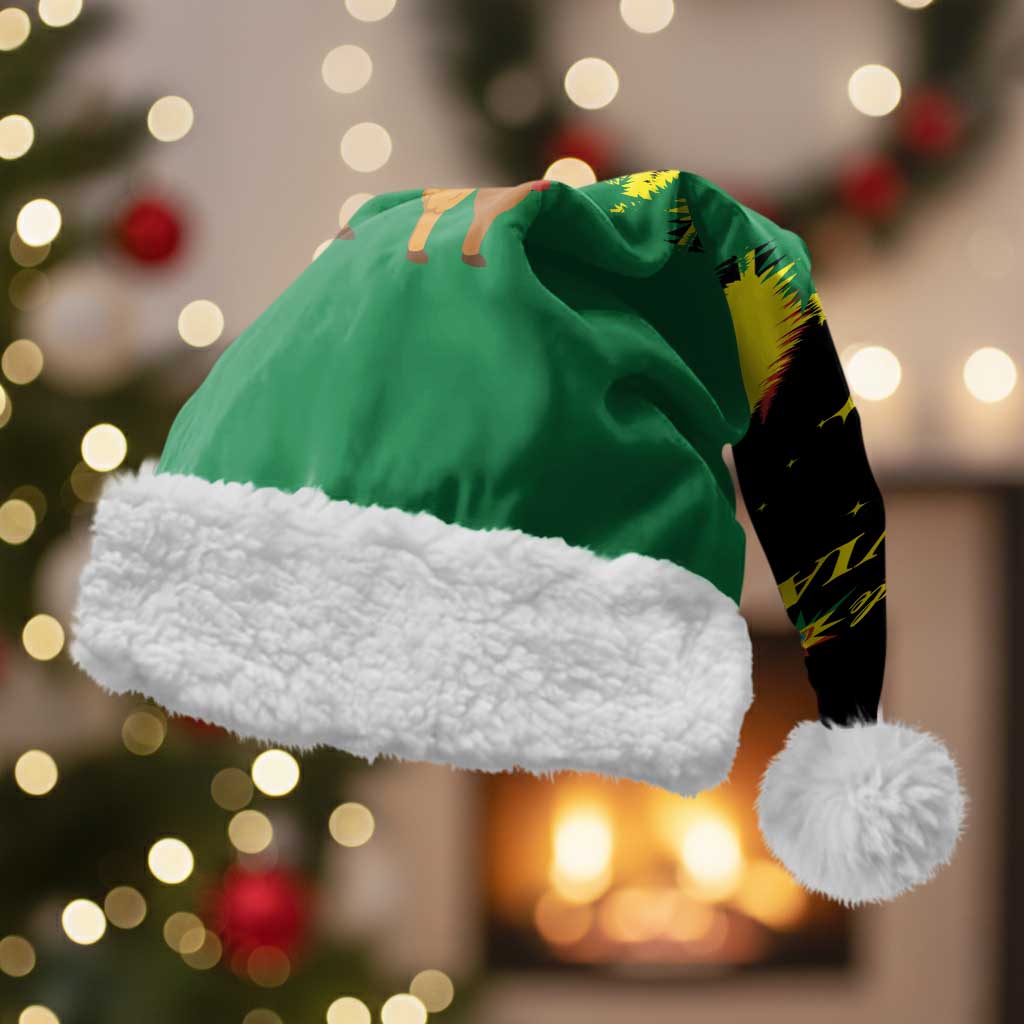 Bolivia Christmas Santa Hat with Santa Claus Llama Andean Outfit and Festive Tree Design - Wonder Print Shop