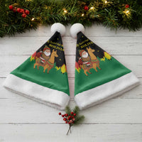 Bolivia Christmas Santa Hat with Santa Claus Llama Andean Outfit and Festive Tree Design - Wonder Print Shop