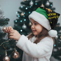 Bolivia Christmas Santa Hat with Santa Claus Llama Andean Outfit and Festive Tree Design - Wonder Print Shop