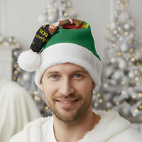 Bolivia Christmas Santa Hat with Santa Claus Llama Andean Outfit and Festive Tree Design - Wonder Print Shop