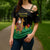 Bolivia Christmas Cross Shoulder Shirt with Santa Claus Llama Andean Outfit and Festive Tree Design - Wonder Print Shop