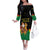 Bolivia Christmas Family Matching Off The Shoulder Long Sleeve Dress and Hawaiian Shirt with Santa Claus Llama Andean Outfit and Festive Tree Design - Wonder Print Shop
