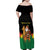 Bolivia Christmas Family Matching Off Shoulder Maxi Dress and Hawaiian Shirt with Santa Claus Llama Andean Outfit and Festive Tree Design - Wonder Print Shop