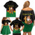 Bolivia Christmas Family Matching Off Shoulder Short Dress and Hawaiian Shirt with Santa Claus Llama Andean Outfit and Festive Tree Design - Wonder Print Shop
