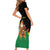 Bolivia Christmas Family Matching Short Sleeve Bodycon Dress and Hawaiian Shirt with Santa Claus Llama Andean Outfit and Festive Tree Design - Wonder Print Shop