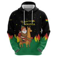 Bolivia Christmas Hoodie with Santa Claus Llama Andean Outfit and Festive Tree Design - Wonder Print Shop