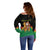 Bolivia Christmas Off Shoulder Sweater with Santa Claus Llama Andean Outfit and Festive Tree Design - Wonder Print Shop
