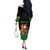Bolivia Christmas Off The Shoulder Long Sleeve Dress with Santa Claus Llama Andean Outfit and Festive Tree Design - Wonder Print Shop