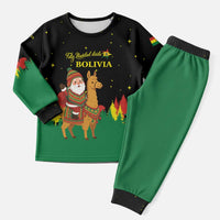 Bolivia Christmas Pajama Set with Santa Claus Llama Andean Outfit and Festive Tree Design - Wonder Print Shop