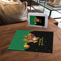 Bolivia Christmas Puzzle with Santa Claus Llama Andean Outfit and Festive Tree Design - Wonder Print Shop