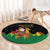 Bolivia Christmas Round Carpet with Santa Claus Llama Andean Outfit and Festive Tree Design - Wonder Print Shop