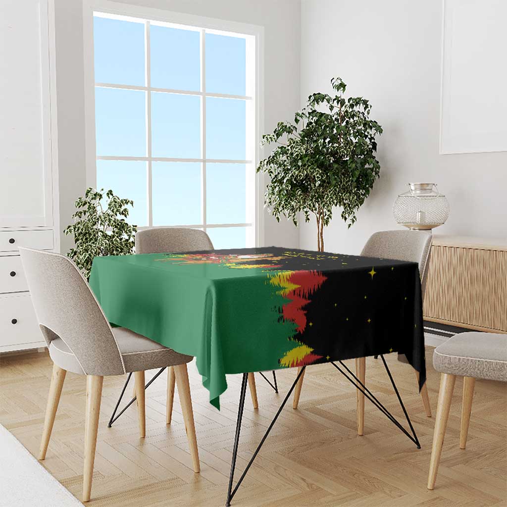 Bolivia Christmas Tablecloth with Santa Claus Llama Andean Outfit and Festive Tree Design - Wonder Print Shop