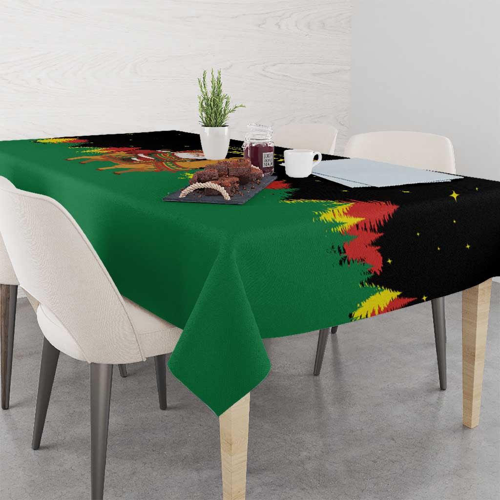 Bolivia Christmas Tablecloth with Santa Claus Llama Andean Outfit and Festive Tree Design - Wonder Print Shop