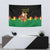 Bolivia Christmas Tapestry with Santa Claus Llama Andean Outfit and Festive Tree Design - Wonder Print Shop