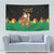 Bolivia Christmas Tapestry with Santa Claus Llama Andean Outfit and Festive Tree Design - Wonder Print Shop