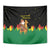 Bolivia Christmas Tapestry with Santa Claus Llama Andean Outfit and Festive Tree Design - Wonder Print Shop
