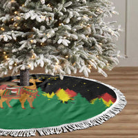 Bolivia Christmas Tree Skirt with Santa Claus Llama Andean Outfit and Festive Tree Design - Wonder Print Shop