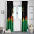 Bolivia Christmas Window Curtain with Santa Claus Llama Andean Outfit and Festive Tree Design - Wonder Print Shop