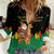 Bolivia Christmas Women Casual Shirt with Santa Claus Llama Andean Outfit and Festive Tree Design - Wonder Print Shop