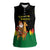 Bolivia Christmas Women Sleeveless Polo Shirt with Santa Claus Llama Andean Outfit and Festive Tree Design - Wonder Print Shop