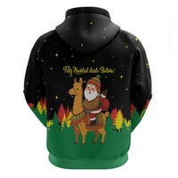 Bolivia Christmas Zip Hoodie with Santa Claus Llama Andean Outfit and Festive Tree Design - Wonder Print Shop