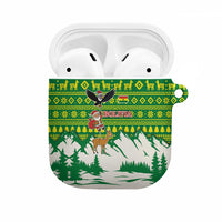 Bolivia Christmas AirPods Case with Santa Claus Andean Deer Condor and Traditional Pattern Design - Wonder Print Shop