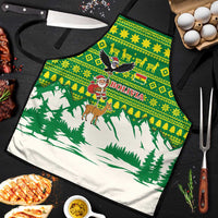 Bolivia Christmas Apron with Santa Claus Andean Deer Condor and Traditional Pattern Design - Wonder Print Shop