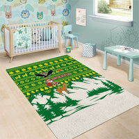 Bolivia Christmas Area Rug with Santa Claus Andean Deer Condor and Traditional Pattern Design - Wonder Print Shop