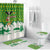 Bolivia Christmas Bathroom Set with Santa Claus Andean Deer Condor and Traditional Pattern Design - Wonder Print Shop