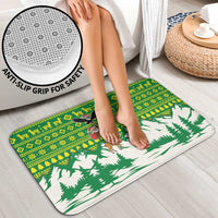 Bolivia Christmas Bathroom Set with Santa Claus Andean Deer Condor and Traditional Pattern Design - Wonder Print Shop