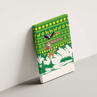 Bolivia Christmas Canvas Wall Art with Santa Claus Andean Deer Condor and Traditional Pattern Design - Wonder Print Shop