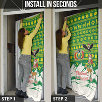 Bolivia Christmas Door Cover with Santa Claus Andean Deer Condor and Traditional Pattern Design - Wonder Print Shop