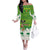 Bolivia Christmas Family Matching Off The Shoulder Long Sleeve Dress and Hawaiian Shirt with Santa Claus Andean Deer Condor and Traditional Pattern Design - Wonder Print Shop