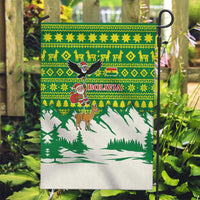 Bolivia Christmas Garden Flag with Santa Claus Andean Deer Condor and Traditional Pattern Design - Wonder Print Shop