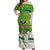 Bolivia Christmas Off Shoulder Maxi Dress with Santa Claus Andean Deer Condor and Traditional Pattern Design - Wonder Print Shop