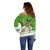 Bolivia Christmas Off Shoulder Sweater with Santa Claus Andean Deer Condor and Traditional Pattern Design - Wonder Print Shop