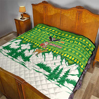 Bolivia Christmas Quilt with Santa Claus Andean Deer Condor and Traditional Pattern Design - Wonder Print Shop