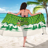 Bolivia Christmas Sarong with Santa Claus Andean Deer Condor and Traditional Pattern Design - Wonder Print Shop