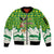 Bolivia Christmas Sleeve Zip Bomber Jacket with Santa Claus Andean Deer Condor and Traditional Pattern Design - Wonder Print Shop