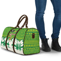 Bolivia Christmas Travel Bag with Santa Claus Andean Deer Condor and Traditional Pattern Design - Wonder Print Shop