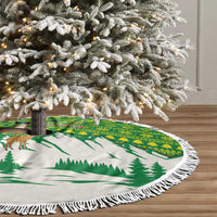 Bolivia Christmas Tree Skirt with Santa Claus Andean Deer Condor and Traditional Pattern Design - Wonder Print Shop
