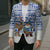 Uruguay Christmas Blazer with Santa Claus Rhea Bird Holiday Lights and Blue Geometric Pattern - Wonder Print Shop