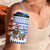 Uruguay Christmas 4 in 1 Can Cooler Tumbler with Santa Claus Rhea Bird Holiday Lights and Blue Geometric Pattern - Wonder Print Shop