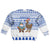 Uruguay Christmas Kid Ugly Christmas Sweater with Santa Claus Rhea Bird Holiday Lights and Blue Geometric Pattern - Wonder Print Shop
