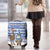 Uruguay Christmas Luggage Cover with Santa Claus Rhea Bird Holiday Lights and Blue Geometric Pattern - Wonder Print Shop