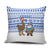 Uruguay Christmas Pillow Cover with Santa Claus Rhea Bird Holiday Lights and Blue Geometric Pattern - Wonder Print Shop