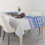 Uruguay Christmas Tablecloth with Santa Claus Rhea Bird Holiday Lights and Blue Geometric Pattern - Wonder Print Shop