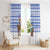 Uruguay Christmas Window Curtain with Santa Claus Rhea Bird Holiday Lights and Blue Geometric Pattern - Wonder Print Shop