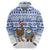 Uruguay Christmas Zip Hoodie with Santa Claus Rhea Bird Holiday Lights and Blue Geometric Pattern - Wonder Print Shop